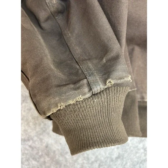 Vintage Carhartt Hooded Zip Up Jacket Mens Large RN# 14806 Brown - Picture 3 of 12